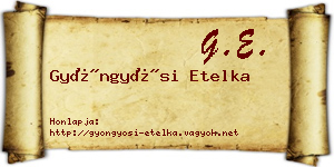 Gyöngyösi Etelka névjegykártya